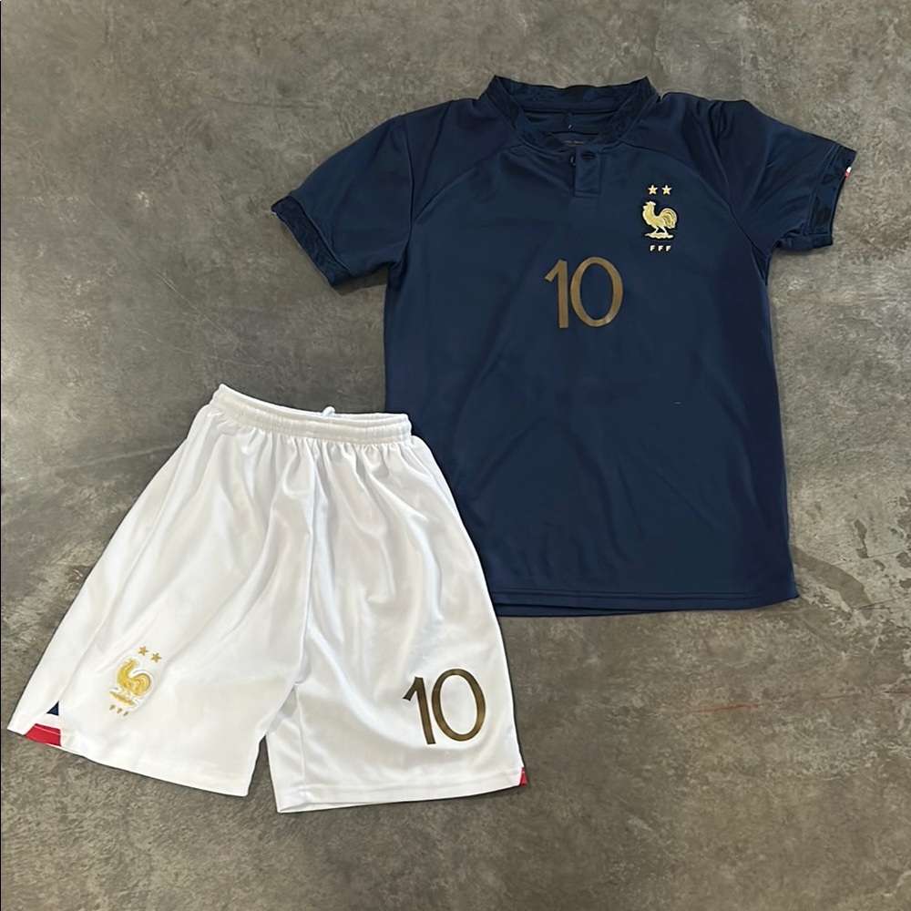 Kids Navy and White Soccer Jersey Set